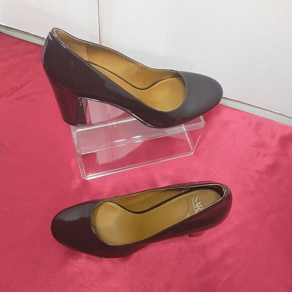 Franco Sarto Aziza Women's SZ 10.5M Slip On Patent Pumps Dressy Round Toe - Picture 4 of 11